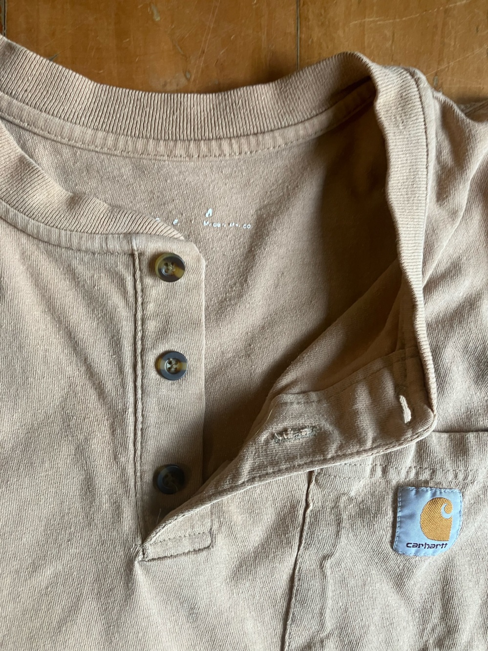 Carhartt Tan/Beige Henley Pocket Work Tee